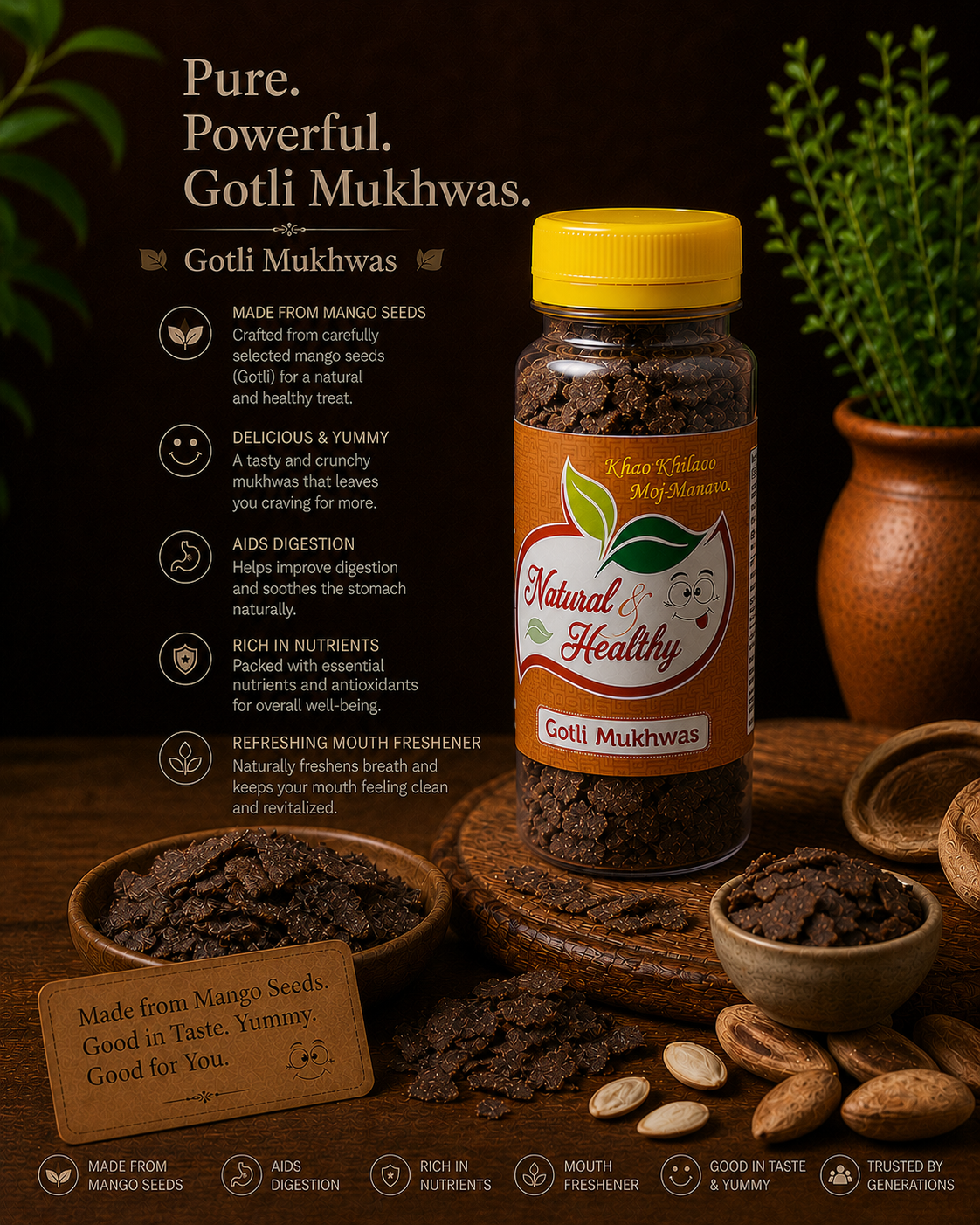 Gotli Mukhwas – Premium Mango Seed Mouth Freshener | Traditional Digestive Mukhwas | Natural & Healthy