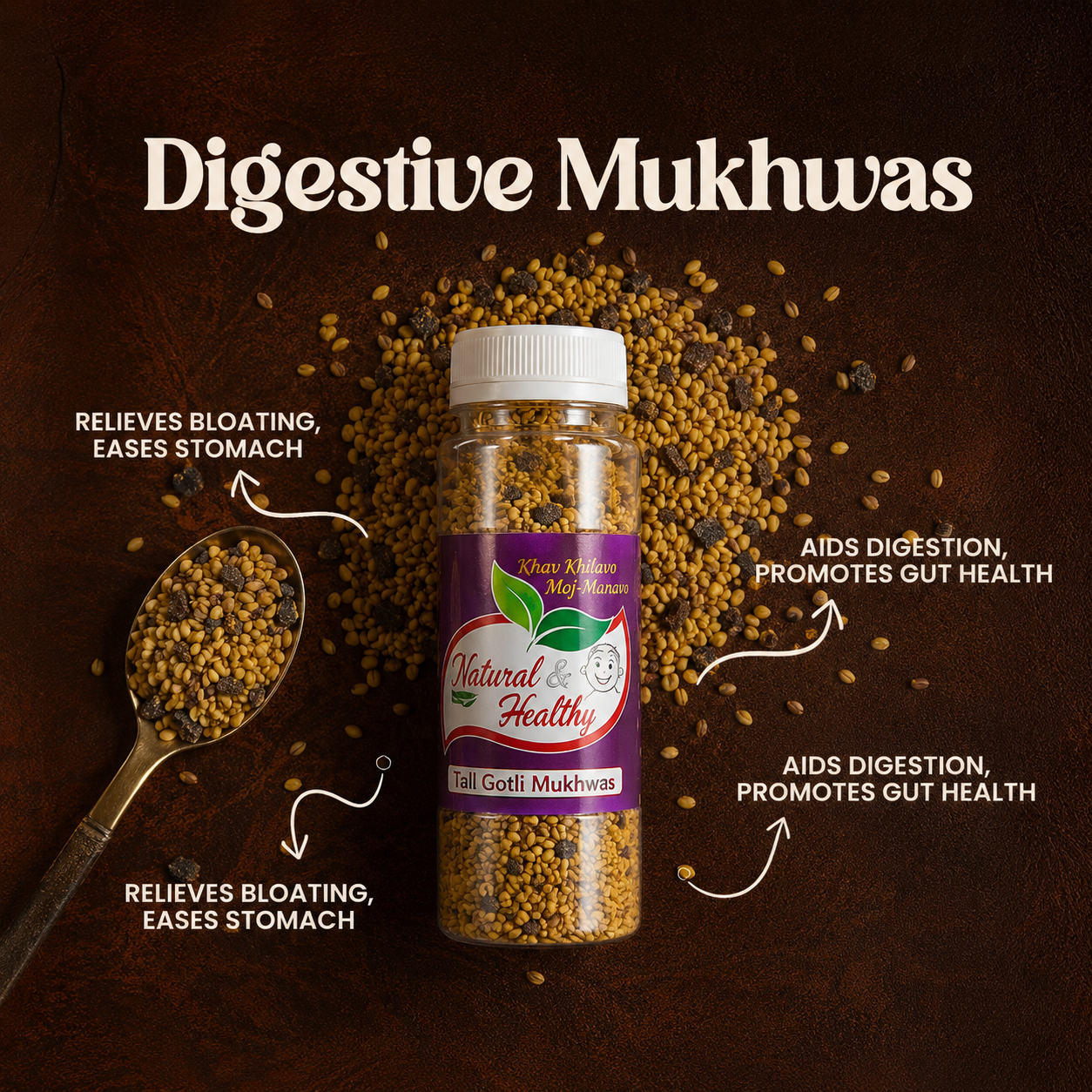 Natural & Healthy Tall Gotli Mukhwas | Premium Digestive Mouth Freshener | Traditional Indian After-Meal Mukhwas