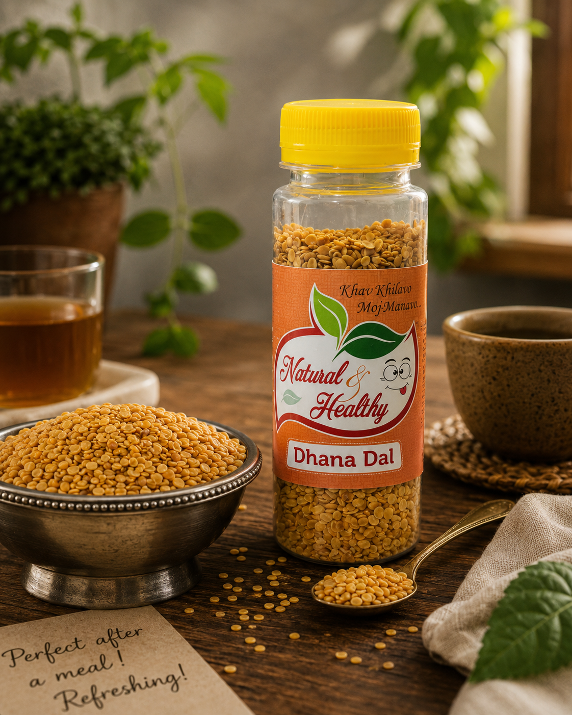 Natural & Healthy Dhana Dal | Premium Roasted Coriander Seeds Mouth Freshener | Traditional Indian Digestive Mukhwas