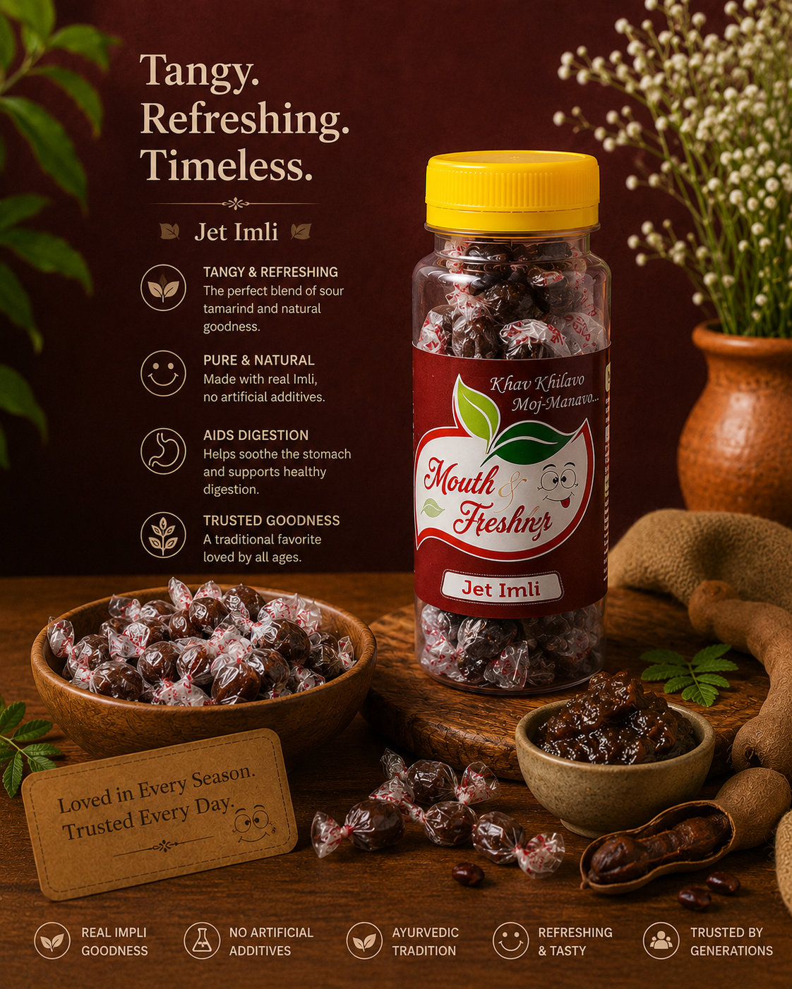Jet Imli Candy – Premium Tamarind Candy | Tangy & Sweet Digestive Treat | Traditional Imli Candy | Mouth Freshener